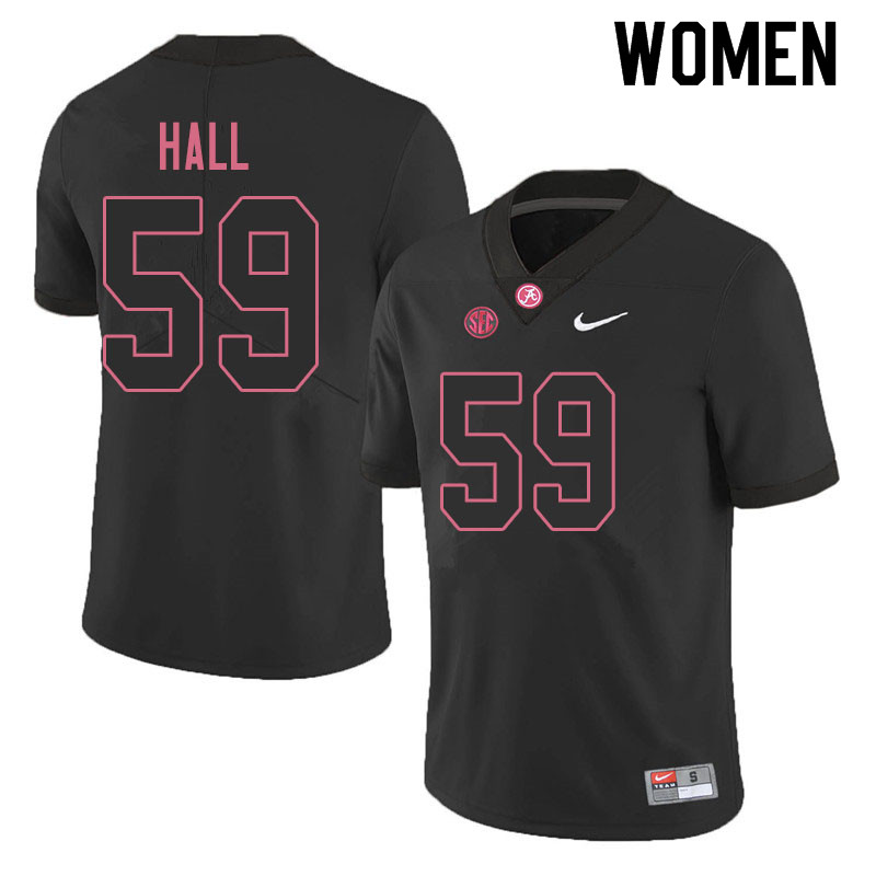 Alabama Crimson Tide Women's Jake Hall #59 Black NCAA Nike Authentic Stitched 2019 College Football Jersey CQ16S56HG